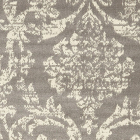 2' X 4' Gray Damask Power Loom Area Rug